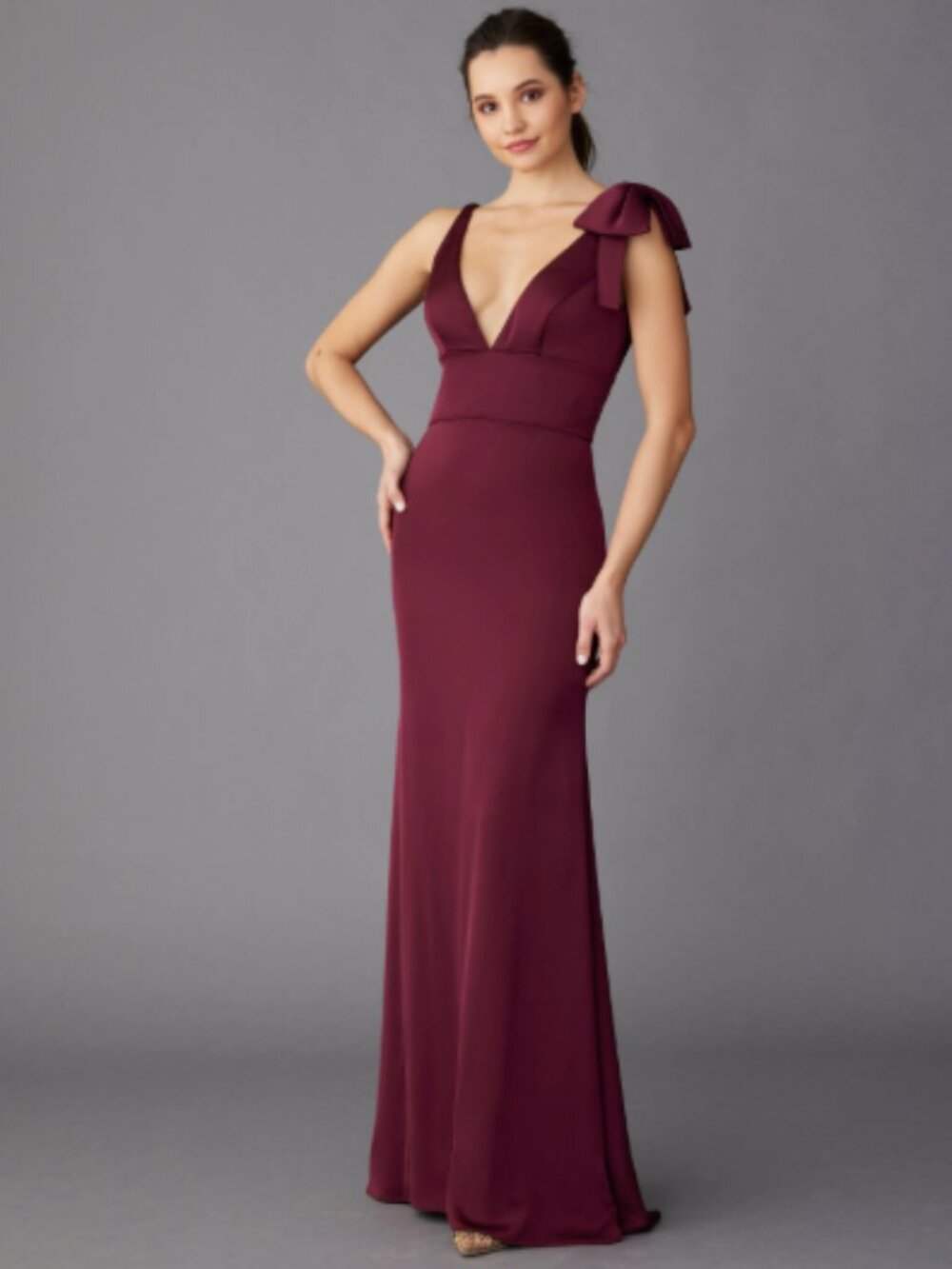 Berry V-Neck Gown Style Lexi - 32333 Size 12